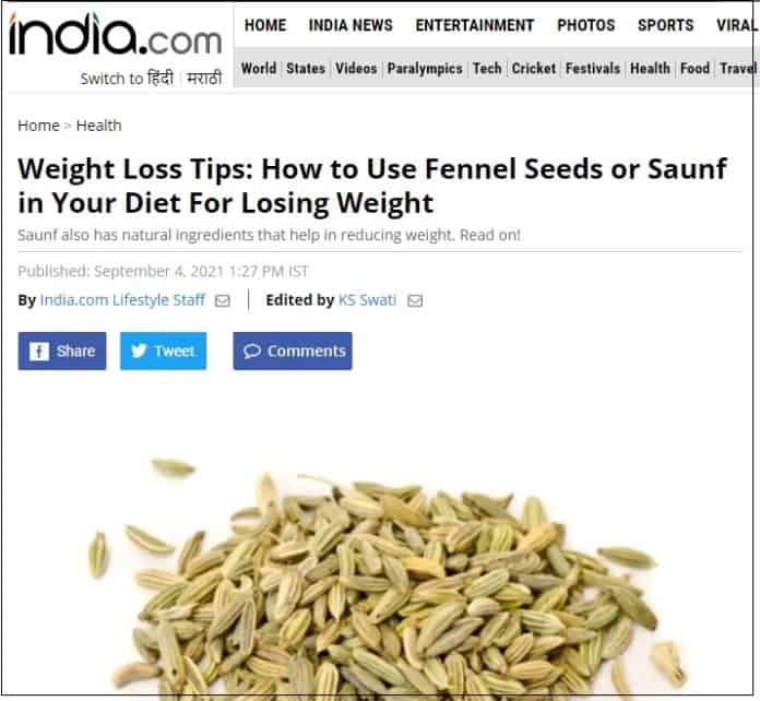 Fact Check Can you add fennel seeds to your diet regularly for weight
