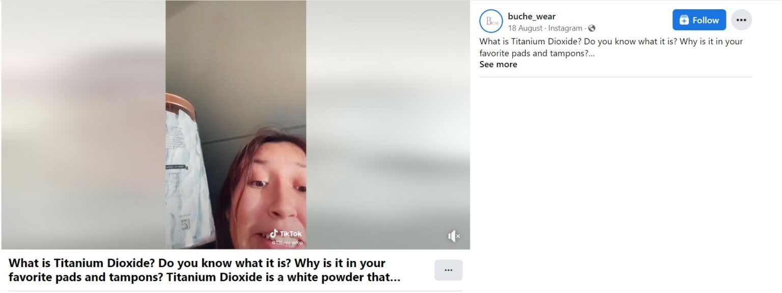 Fact Check Does titanium dioxide in tampons cause cancer? THIP Media