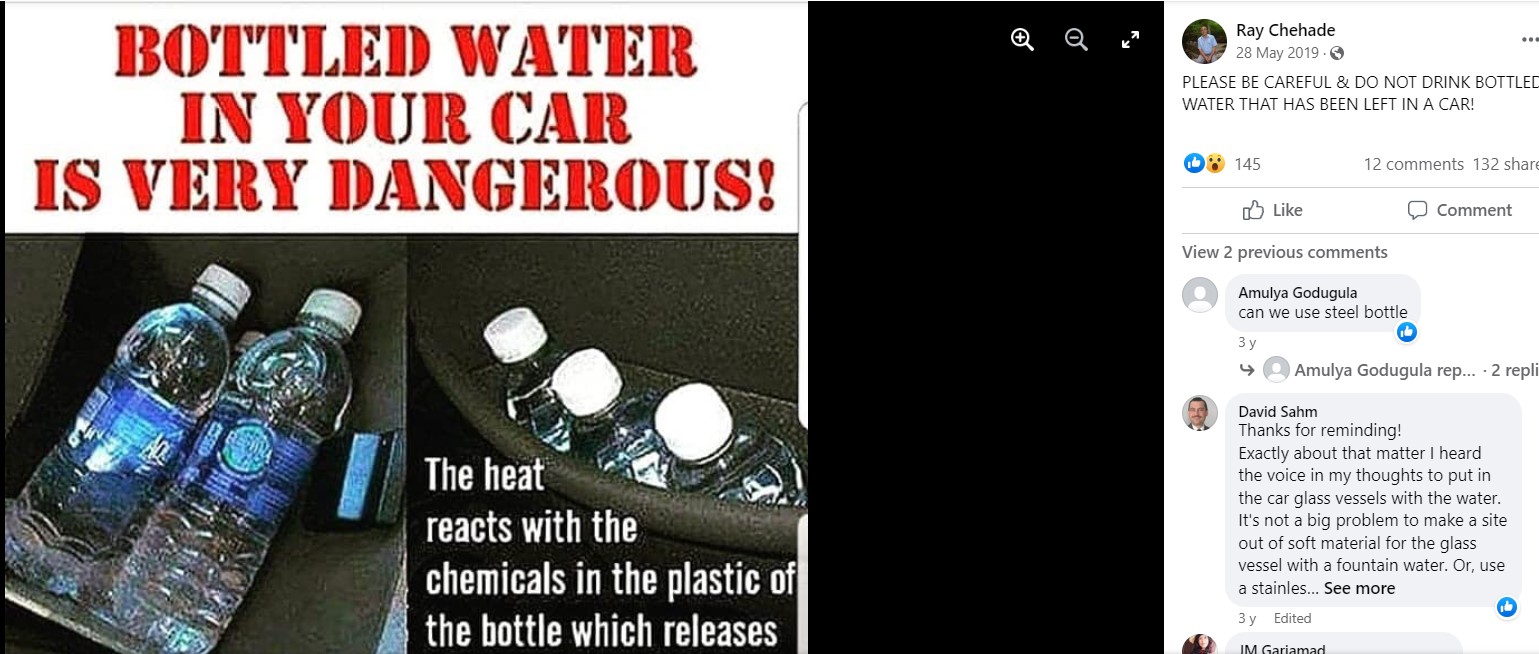Fact Check Does drinking bottled water left in a car cause cancer