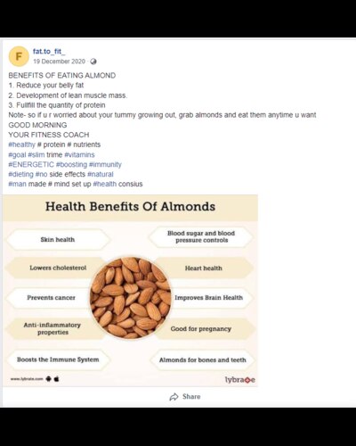 Eating almonds reduce belly fat