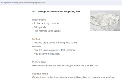 Baking soda to test pregnancy at home