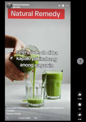Celery juice claim