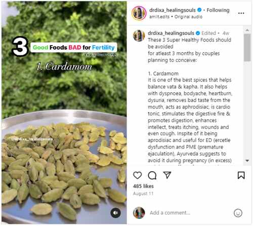 cardamom is bad for fertility