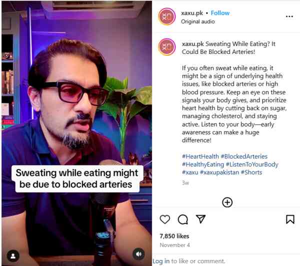 sweating while eating