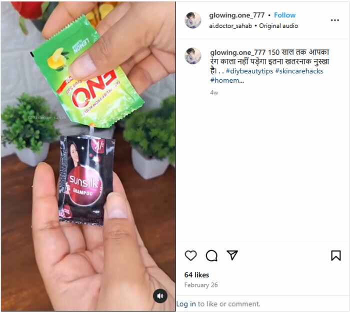 shampoo, lemon, toothpaste, and ENO can whiten skin permanently