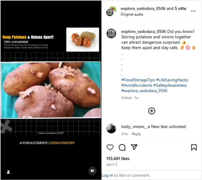 storing potatoes and onions together