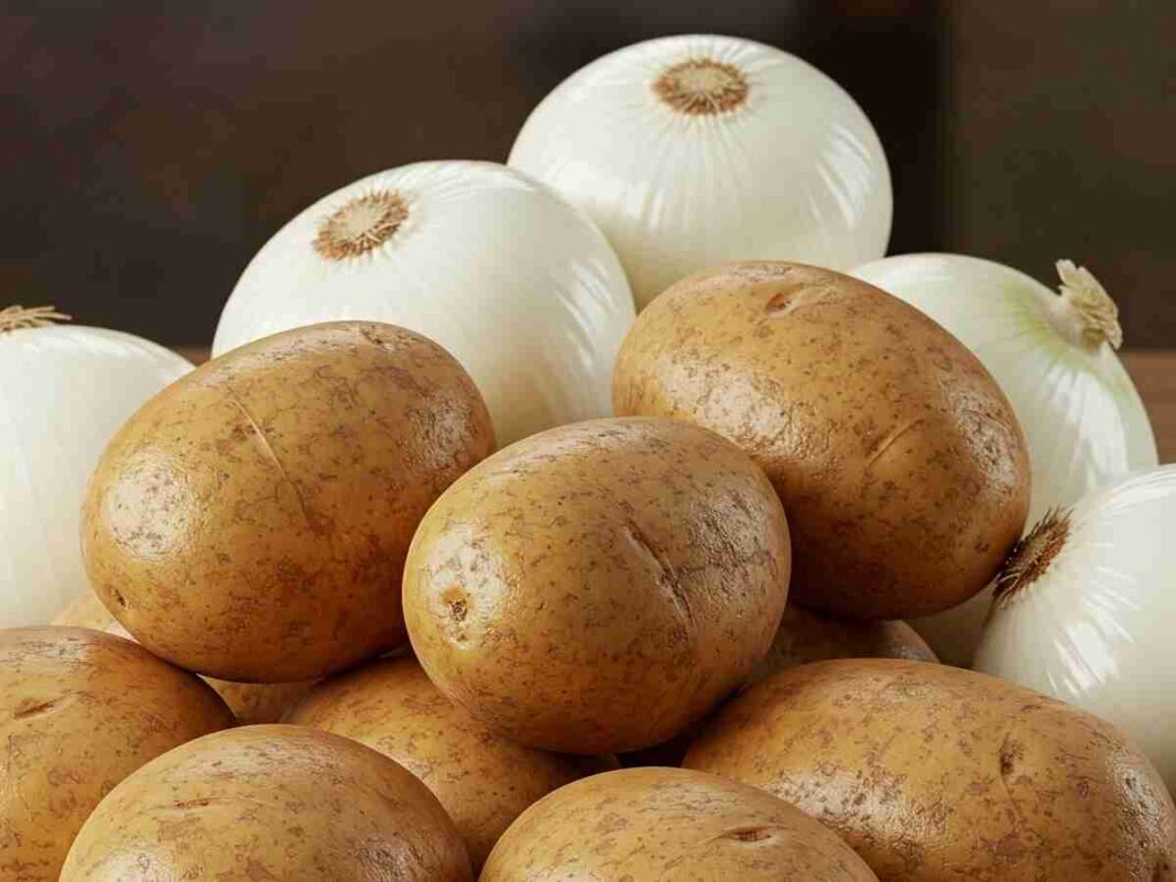 storing potatoes and onions together