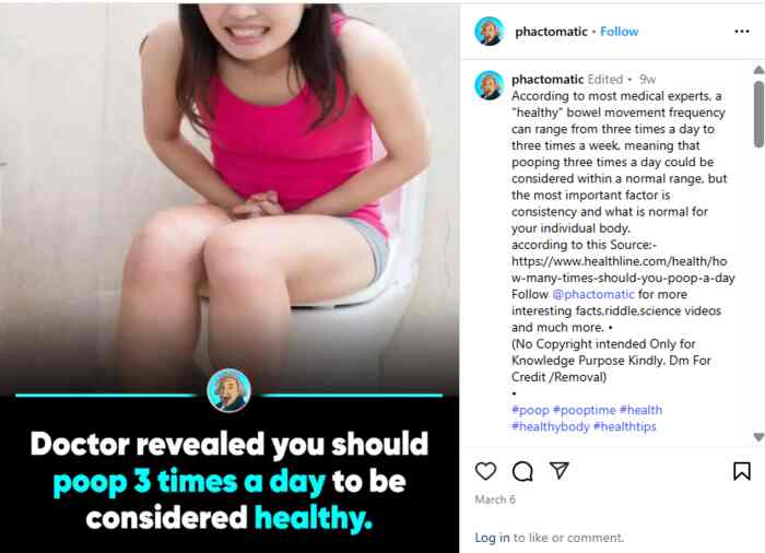 poop frequency be three times a day