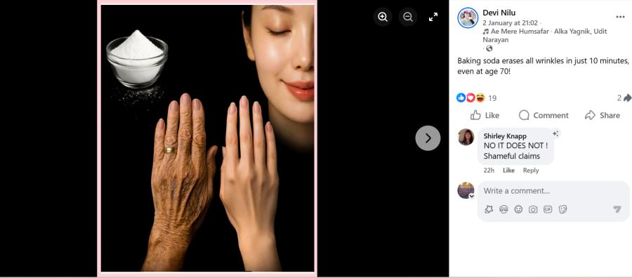 wrinkles and baking soda