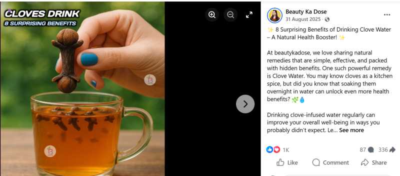 clove water and acne