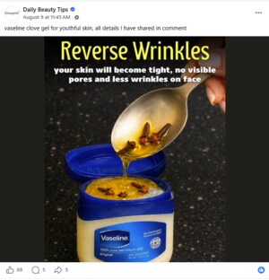 clove and vaseline claim